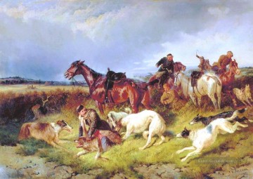 nikolai Sverchkov Jagd der Wolf 1873 Ölgemälde